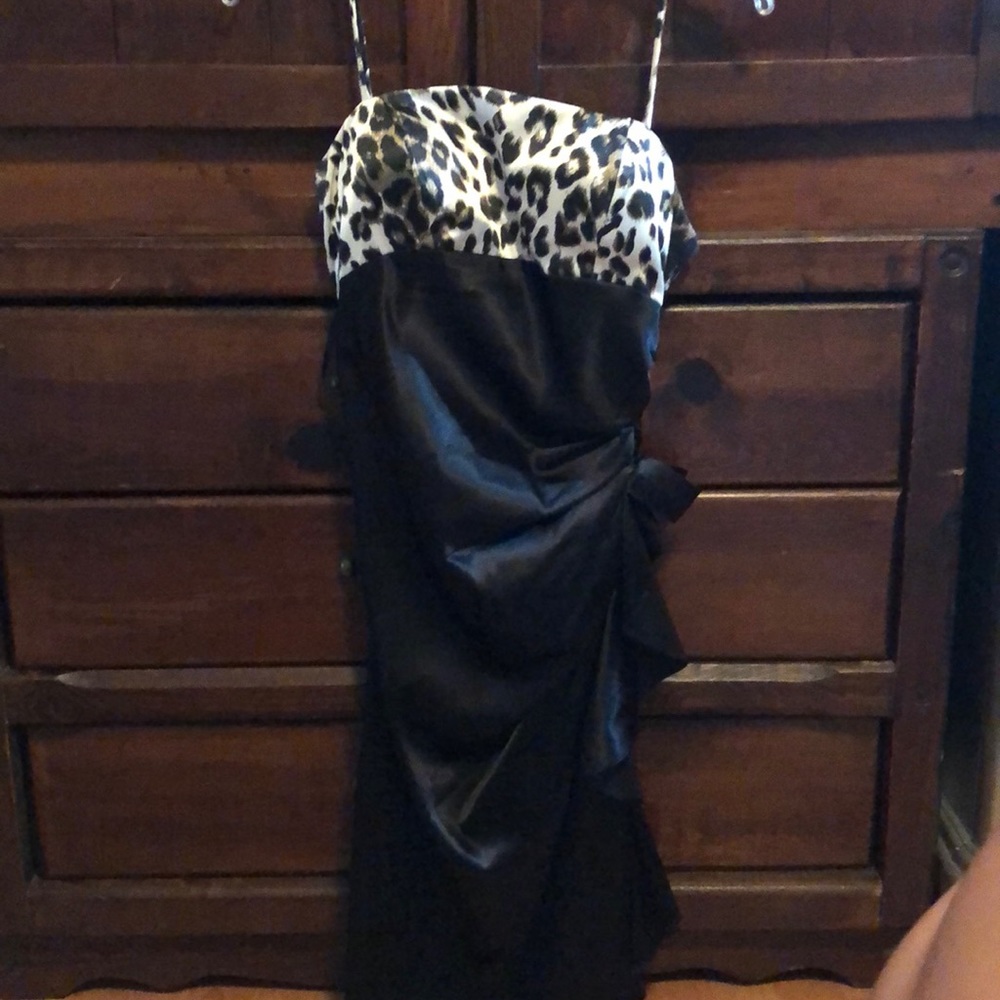 Black and cheetah print dress